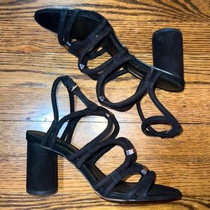 NWOB REBECCA MINKOFF STRAPPY BLACK HEELS